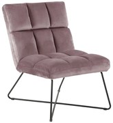 Ružové zamatové kreslo Alba – Actona