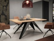 Rozkladací jedálenský stôl Awalean 140 (čierna + dub craft zlatý) (pre 6-10 osôb). Vlastná spoľahlivá doprava až k Vám domov. 1105357