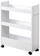 Kesper 24852 Polica do výklenku na kolieskach, biela, 78 x 22 x 60 cm