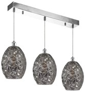 Závesné svietidlo Belize, 3x grafitové sklenené tienidlo, ch