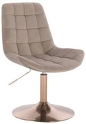 LuxuryForm DESIGN Stolička PARIS VELUR na zlatom tanieri - latte