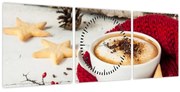 Obraz - Cappuccino (s hodinami) (90x30 cm)