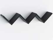 Nástenná polica Steps, čierna%