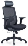 Kancelárska ergonomická stolička PYLON — látka, čierna / viac farieb Čierna S podhlavníkom