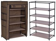 Textilná skrinka na topánky Kafe hnedá – 5 políc