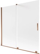 Mexen Velar, 2-krídlová posuvná vaňová zástena 170 x 150 cm, 8mm sklo námraza, ružové zlato, 896-170-000-31-60