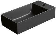 GSI Sapho, KUBE X keramické umývadlo 50x25 cm, umývadlová batéria vpravo, čierna matná, 9486126