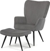 Kreslo sivé s podnožkou AK-L7285 GREY6
