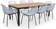 Noela Záhradný jedálenský set Milano + 8x kreslo GABY sivá