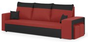 Trojmiestna pohovka s funkciou spania NEVADA Červená/čierna