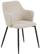 Krémovobiele čalúnené jedálenské kreslá v súprave 2 ks Ilsa – Actona