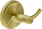 Mexen Gravo, nástenný dvojitý háčik na uteráky, zlatá matná, 70A93012-55