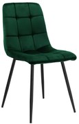 Jedálenská stolička DENVER zamatová, čierna / tmavozelená
