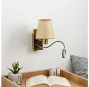 Brilagi - LED Nástenná lampa NUBILA 1xE27/25W/230V+LED/3W mosadz/svetlohnedá