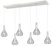 Biele LED závesné svietidlo so skleneným tienidlom Cipera – CINQUE