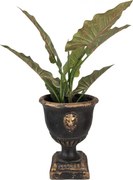 Čierno-hnedý antik kvetináč v tvare čaše Baroque - Ø 33*42 cm