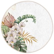 Krémovobiely prateľný okrúhly koberec vhodný pre robotické vysávače ø 120 cm Comfort – Mila Home