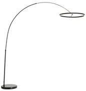 Dizajnová oblúková stojaca lampa čierna vrátane LED s 3-stupňovým stmievaním - Anello