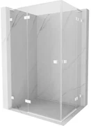 Mexen Lunar, L Duo výklopný sprchový kút 75 x 70 cm, 8mm číre sklo, biely profil, 834L-075L-070P-20-00