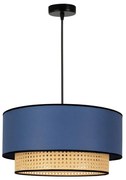 Duolla - Luster na lanku BOHO 1xE27/15W/230V pr. 45 cm modrá/ratan