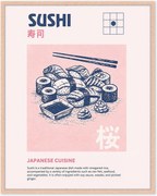 Ručne vyrobená nástenná dekorácia v ráme Sushi