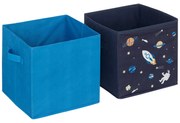 Úložný box Rocket, sada 2ks, 29x29x29 cm, modrá