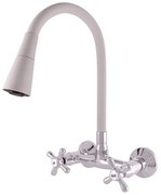 RAV SLEZÁK Morava Retro drezová batéria so silikónovým ramienkom 100 mm sivá / chróm mk102.0/13s MK102.013S