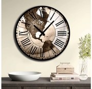 Nástenné hodiny pr. 50 cm 1xAA hnedá