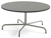 Stôl PLURAL, Ø1200x600 mm, linoleum - tmavošedá, strieborná