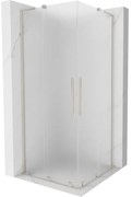 Mexen Velar L Duo, sprchový kút s posuvnými dverami 80 x 80 cm, 8mm sklo námraza, brúsená oceľ, 871-080-080-02-33-97