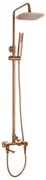 Invena Trend, sprchová batéria so sprchovým stĺpom s hornou a ručnou hlavicou, medená matná, INV-AU-05-B14-V