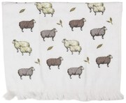 Biely kuchynský froté uterák s ovečkami - 40*66 cm