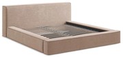 Svetloružová čalúnená dvojlôžková posteľ s úložným priestorom s roštom 180x200 cm Noho – Makamii