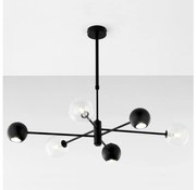 Jupiter 1995 - Luster na tyči MOKA 3xGU10/10W/230V + 3xG9/10W/230V čierna/číra