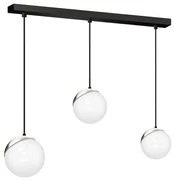 Závesné svietidlo Sfera, 3x biele sklenené tienidlo, b/ch