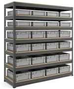 Regál COMBO s 24 plastovými EURO prepravkami