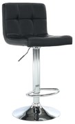 Barová stolička, čierna ekokoža/chróm, KANDY NEW