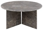 Konferenční kulatý stolek Vega 90 cm hnědý mramor