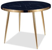 SIGNAL MEBLE Okrúhly jedálenský stôl CALVIN, zlatá/čierna