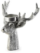 Figúrka jeleň so svietnikom SANTA LILA strieborná