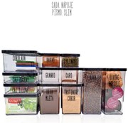 NÁPOJE - Súprava dóz na potraviny ROTHO LOFT 12 ks - čierna