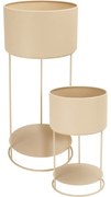 Súprava kovových stojanov na kvety Navelli béžová, 2 ks