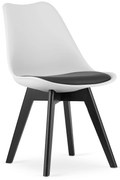 Bielo-čierna stolička BALI MARK s čiernymi nohami