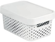 Curver Úložný box INFINITY 4,5l s vekom biely dierovaný