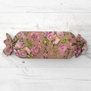 Biante Vankúš valec bonbon Sandra SA-554 Ruže a hortenzie na hnedom 15x40 cm