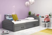 Interbeds Jednolôžková posteľ Lili2 Grafit pre teenagerov 200x90 s matracom a šuplíkom - grafitová