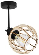 Bodové svietidlo Timber 8, 1x drevené tienidlo