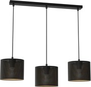 Luster na lanku LOFT SHADE 3xE27/60W/230V čierna/zlatá