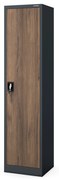 Kovová spisová skriňa ALEX, 450 x 1850 x 400 mm, Eco Design: antracitová/ orech