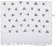 Biely kuchynský froté uterák so srdiečkami - 40*66 cm